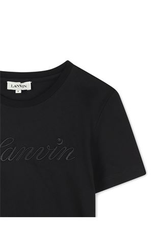 black cotton tshirt LANVIN KIDS | N3025109B